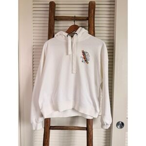 Volcom White Rainbow Lightning Bolt Graphic Hoodie Sweatshirt  Medium